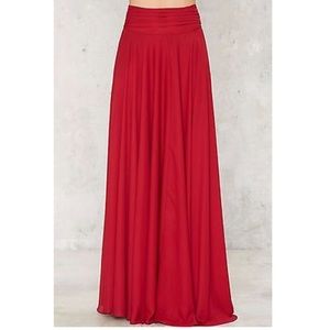 Red Maxi Skirt